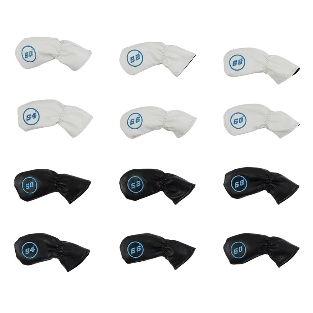 Leather Golf Iron Head Covers - Blank Design, Custom Logo, Bulk Set for Clubs