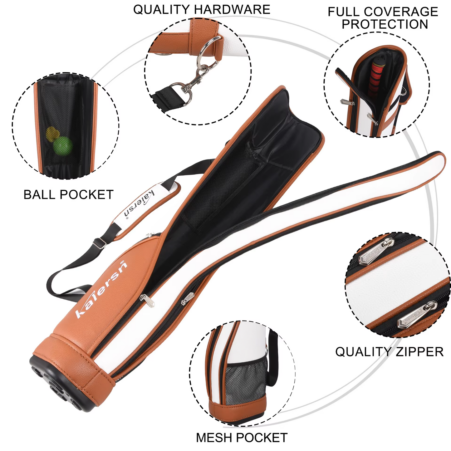 Lightweight Waterproof PU Park Golf Club Bag - Professional Pouch with Gun Bag Design, Durable & Portable for Men and Women