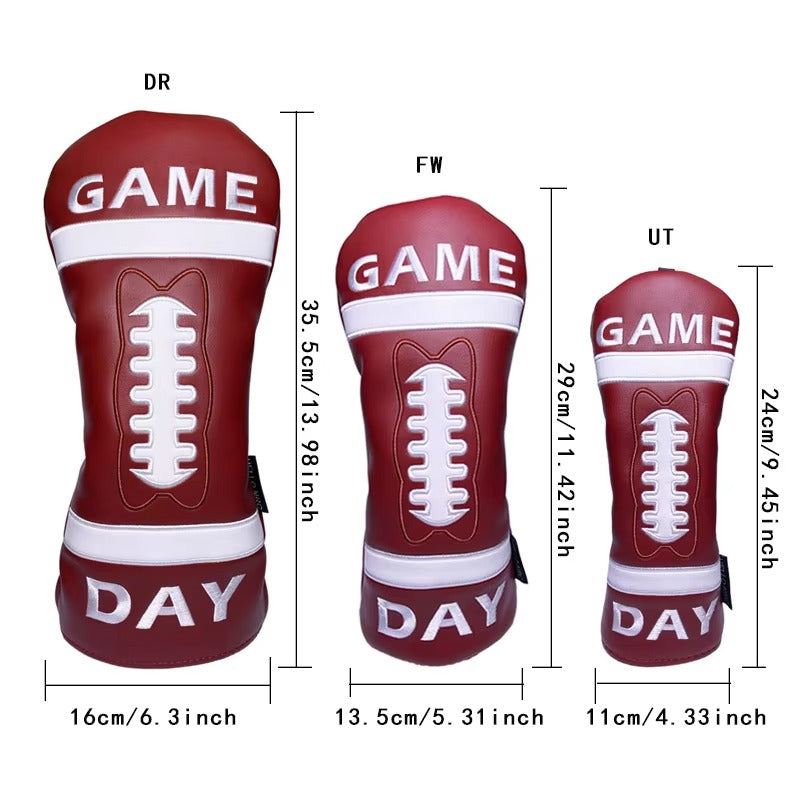 Rugby Pattern Golf Head Covers - Fashion Style, for Fairway Wood, PU Leather, Customizable Option
