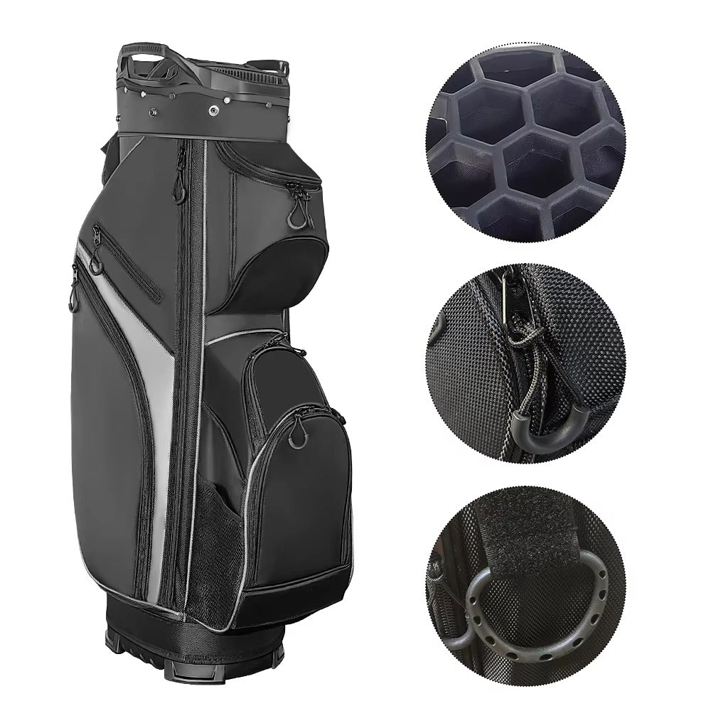 Custom Tour Golf Staff Detachable Lightweight Sunday Stand Bag - Durable Nylon with 12 Way Divider & Multi Pockets