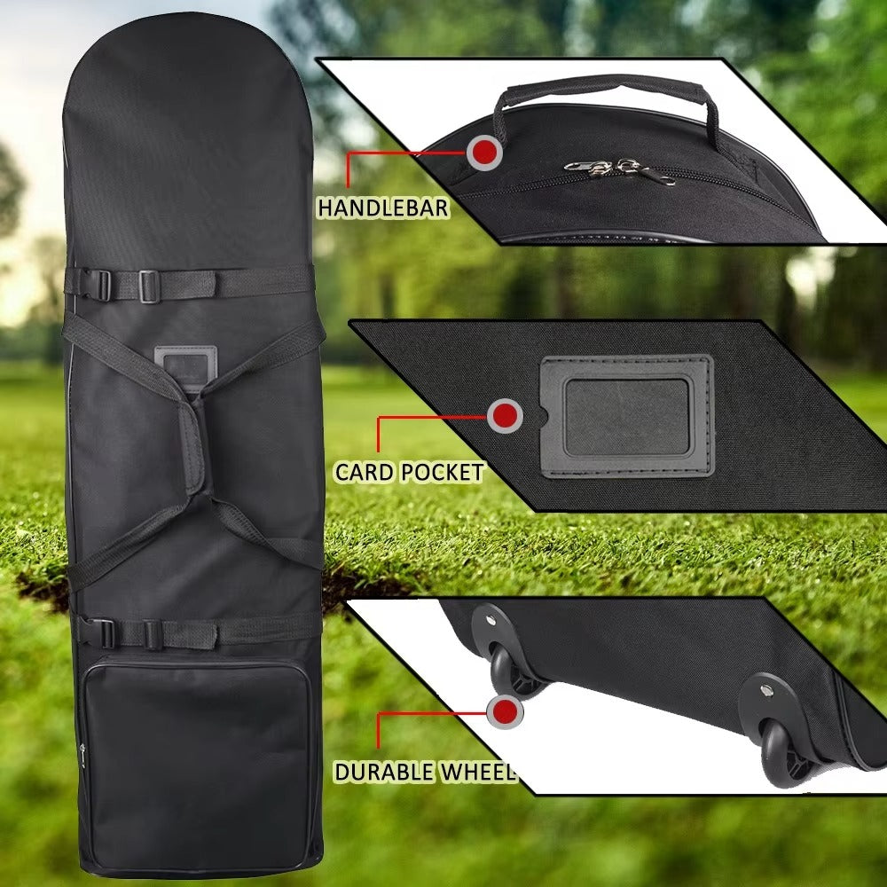 Oxford Golf Aviation Bag - Waterproof Protective Cover with Wheels, Ideal for Stand Bags, Suitable for Checked Luggage