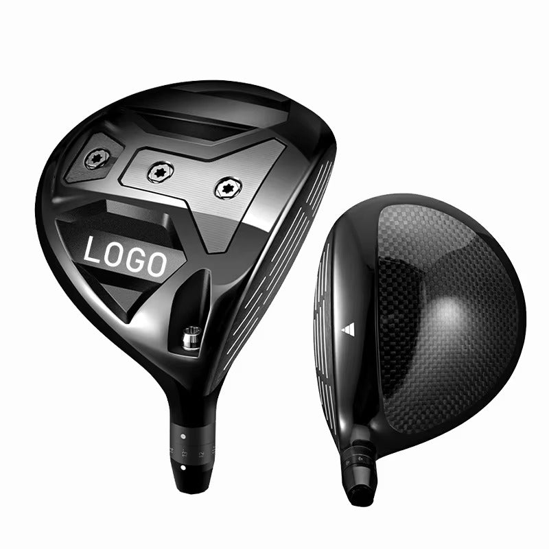 Adjustable Titanium Golf Club Driver Head - Right Handed, with Rubber Grip, Black, Golf Driver