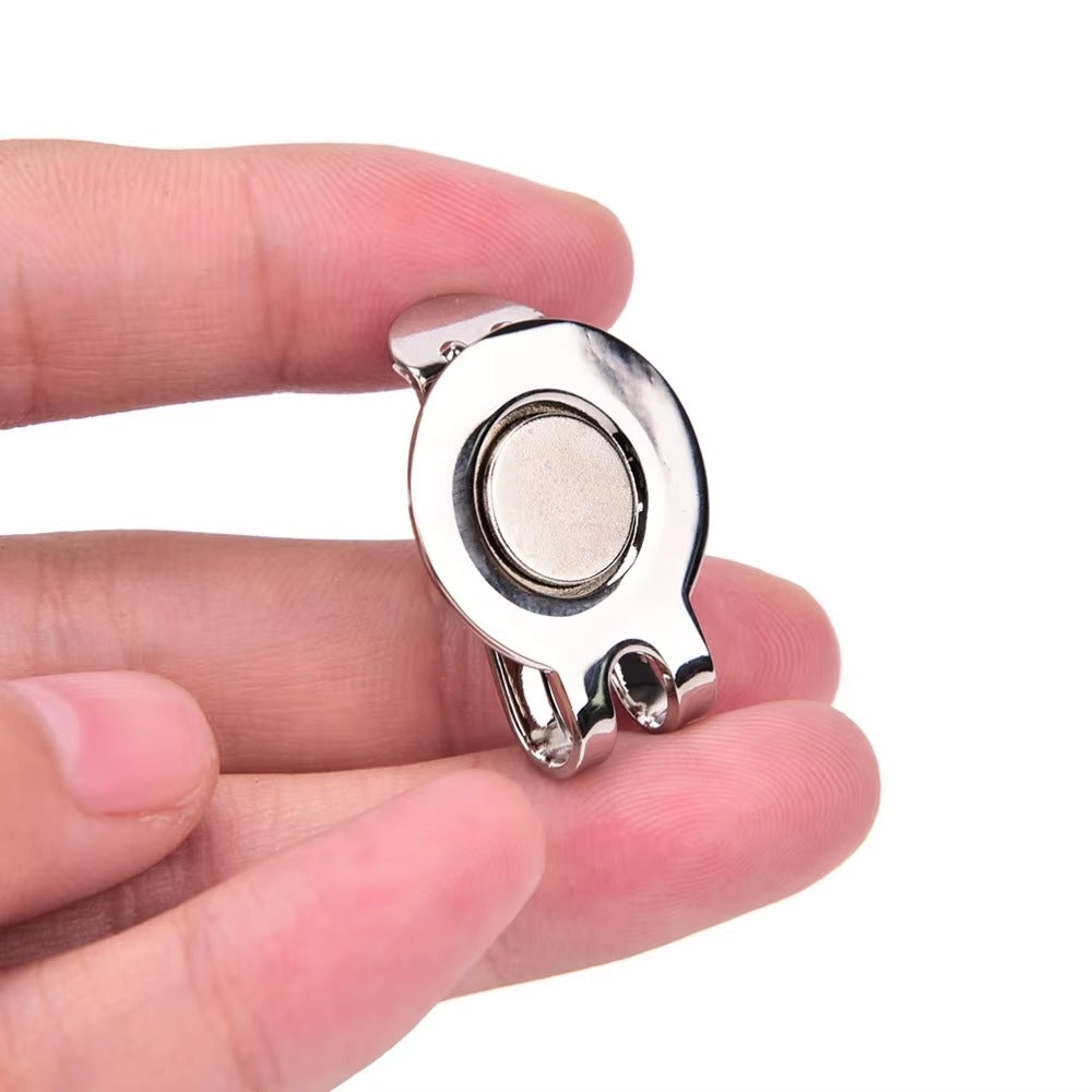 1 Pcs Golf Hat Clip - Magnetic Alloy Cap Clip with Golf Ball Marker - Golf Accessories & Training Aids