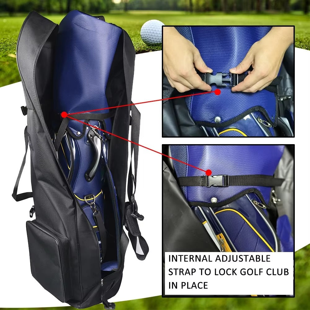 Oxford Golf Aviation Bag - Waterproof Protective Cover with Wheels, Ideal for Stand Bags, Suitable for Checked Luggage