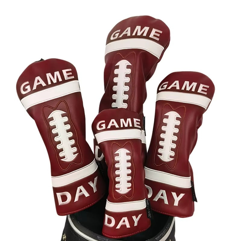 Rugby Pattern Golf Head Covers - Fashion Style, for Fairway Wood, PU Leather, Customizable Option