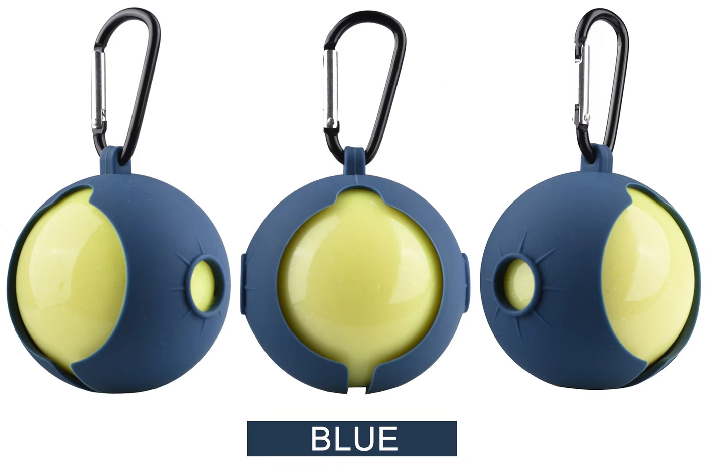 Silicone Park Golf Ball Cover - with Carabiner Clip, 65mm Protective Case, Waterproof for Park Golf Balls