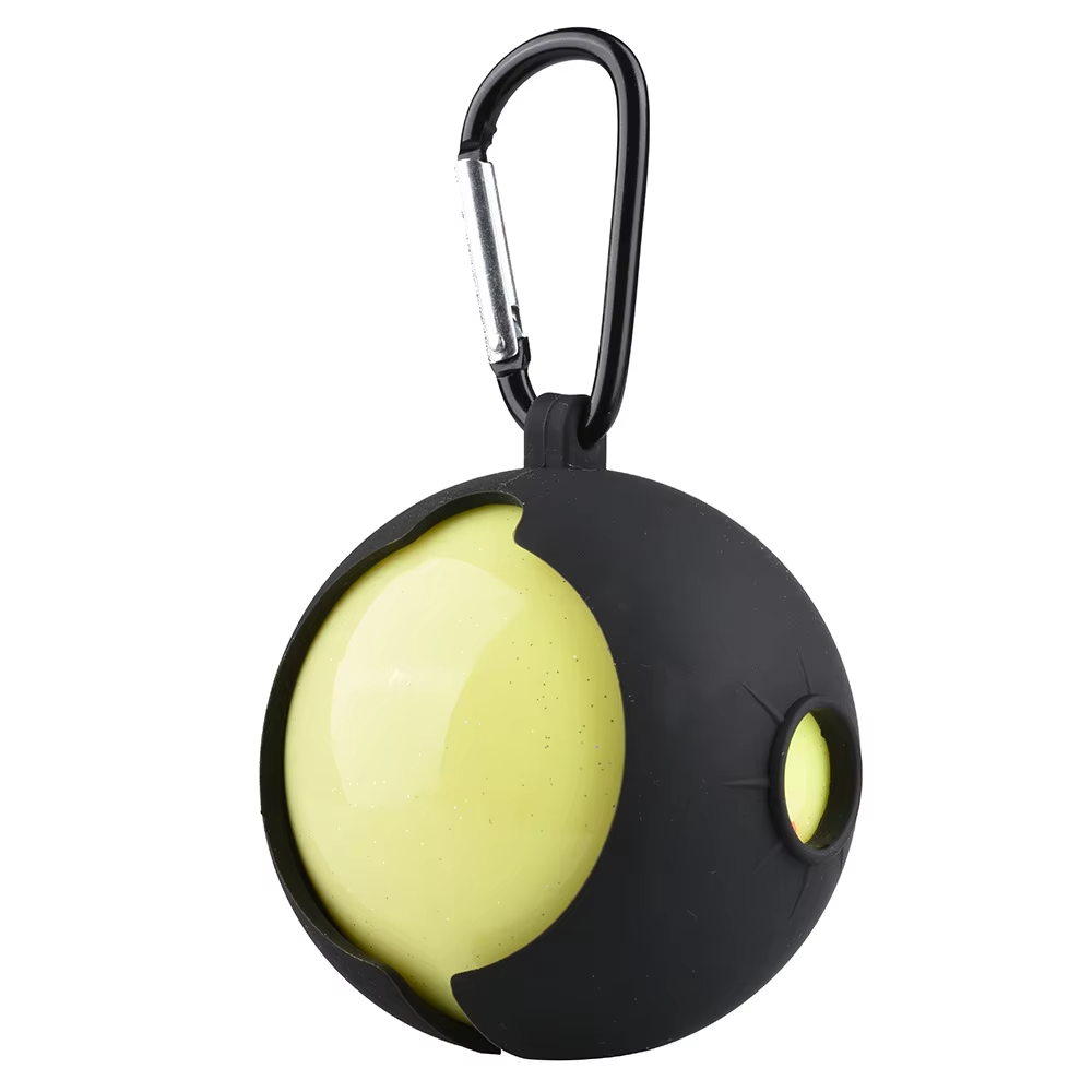 Silicone Park Golf Ball Cover - with Carabiner Clip, 65mm Protective Case, Waterproof for Park Golf Balls