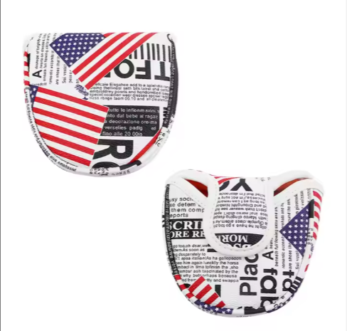 PU Leather Golf Head Cover - Graffiti Design for Mallet Putter with Magnet, Golf Cart Seat Cover