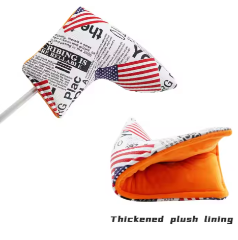 PU Leather Golf Head Cover - Graffiti Design for Mallet Putter with Magnet, Golf Cart Seat Cover