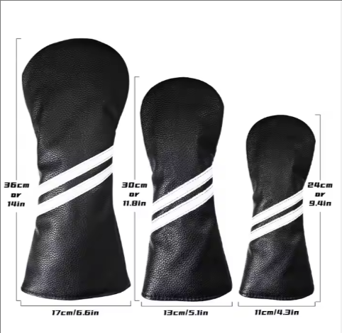 Waterproof PU Leather Golf Wood Headcover - with Thick Plush Lining, Protective Driver Cover for Golf Wood