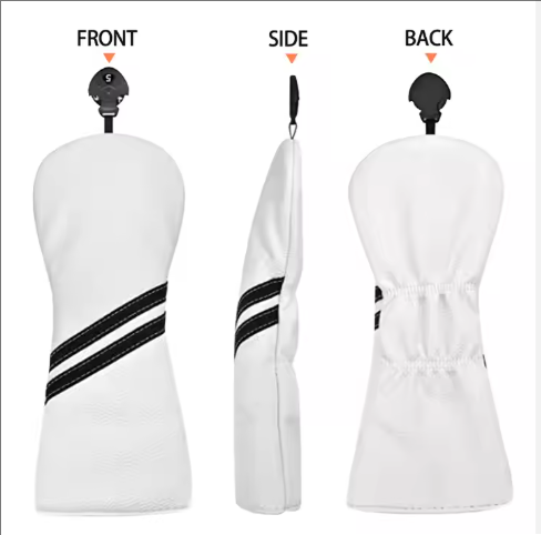 Waterproof PU Leather Golf Wood Headcover - with Thick Plush Lining, Protective Driver Cover for Golf Wood