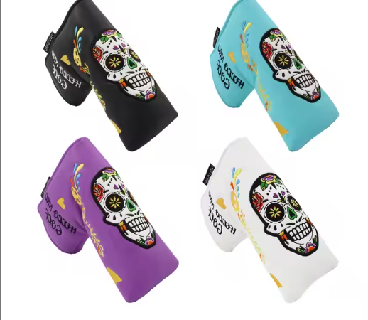 High Quality Embroidery & Printed PU Leather Golf Club Head Cover - Waterproof with Magnetic Closure, Golf Putter Cover