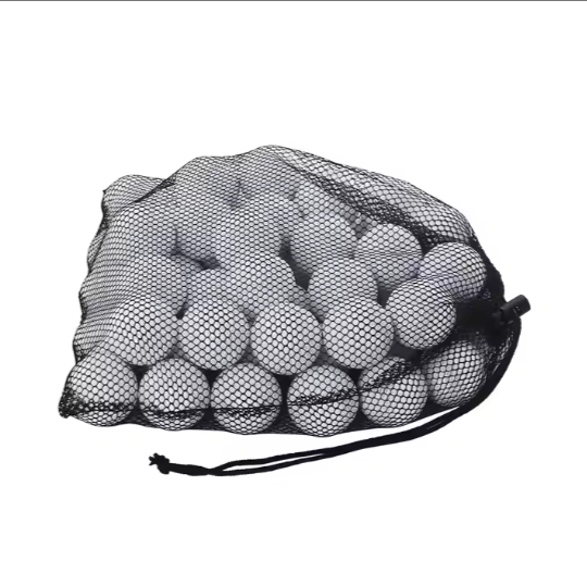 Polyester Nylon Mesh Drawstring Golf Ball Storage Pouch - Holds 50 Pcs Balls, Convenient Packing Bag for Golf Balls