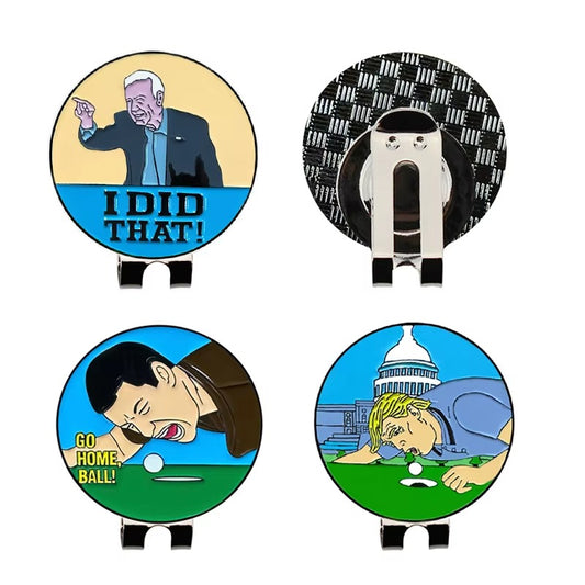 Golf Hat Clip with Creative Patterns - Magnetic Removable Ball Marker, Golf Position Marker Accessory,
