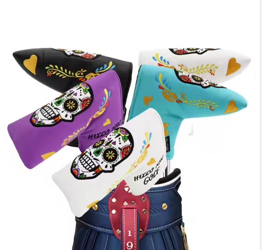 High Quality Embroidery & Printed PU Leather Golf Club Head Cover - Waterproof with Magnetic Closure, Golf Putter Cover