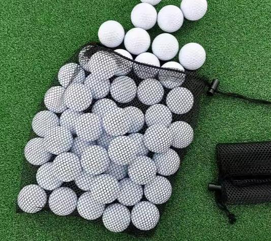 Polyester Nylon Mesh Drawstring Golf Ball Storage Pouch - Holds 50 Pcs Balls, Convenient Packing Bag for Golf Balls