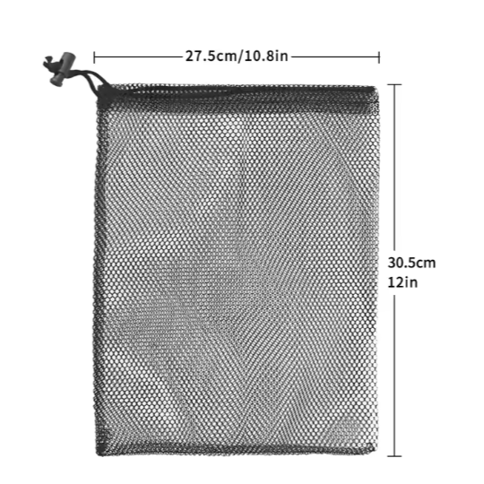 Polyester Nylon Mesh Drawstring Golf Ball Storage Pouch - Holds 50 Pcs Balls, Convenient Packing Bag for Golf Balls